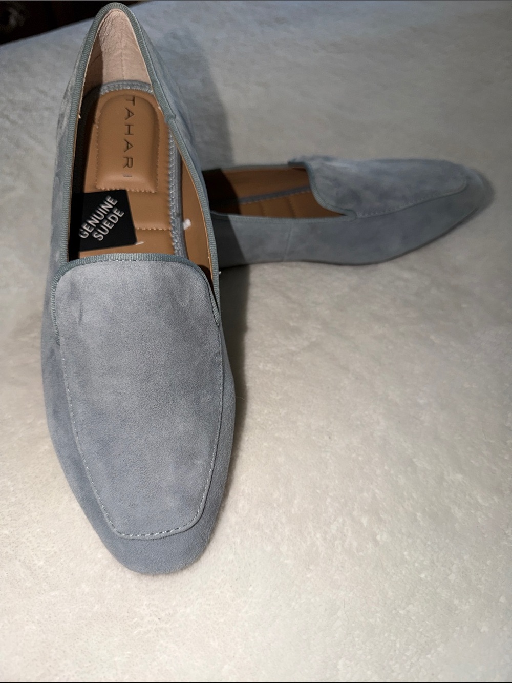 Tahari Women's Light Blue Suede Loafers